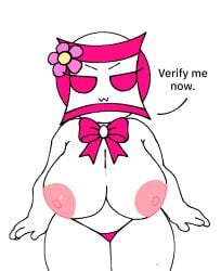 big_breasts bow flower_on_head geometry_dash panties smug_face thick_thighs