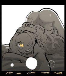 1boy 1femboy ass big_ass big_butt elden_ring femboy femboy_focus femboy_only gibbo0z greyscale grin large_ass long_hair looking_at_viewer miquella monochrome selfie selfie_pose smile solo solo_femboy solo_focus solo_male top-down_bottom-up winking winking_at_viewer yellow_eyes