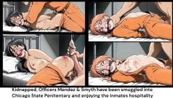 2girls2boys ai_generated bondage gary_roberts prison_uniform prisoner sex