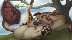 16:9 2024 4k absurd_res after_vore animal_genitalia animal_penis anthro autofellatio ball_bulge balls big_flare blush bodily_fluids breath cheetah claws cock_vore cum deep_fossa dialogue duo equine_genitalia equine_penis felid feline feline_genitalia feline_penis flared_penis genital_fluids genitals hi_res internal looking_pleasured male male/male mammal masturbation nolow nolow_(character) oral oral_masturbation outside pantherine panting paws penile penile_masturbation penis plant precum tiger tree vore widescreen
