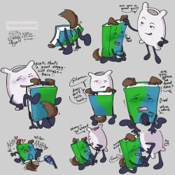 battle_for_dream_island battle_for_dream_island_again bfb bfdi bfdia book_(bfdi) cum dog_ears dog_tail foot_on_penis object_shows pillow_(bfdi) stepping_on_penis tentacle_penis