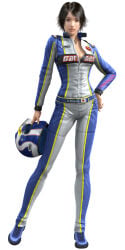 1girl 3d artist_request big_breasts biker_clothes bikesuit black_bra black_hair bodysuit bra full_body hand_on_own_hip helmet highres japan leather lingerie logo long_sleeves namco open_clothes open_shirt r:racing_evolution realistic rena_hayami shirt short_hair simple_background solo source_request standing underwear unzipped
