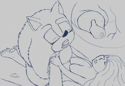 anthro emma_(hedgehogblue02) eulipotyphlan female hedgehog hedgehogblue02 hi_res human male male/female mammal mobian_(species) monochrome penis rough_sketch sega sonic_(series) sonic_the_hedgehog_(film) sonic_the_hedgehog_(series)