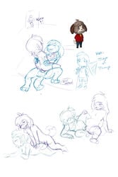 2:3 absurd_res animal_crossing anthro breasts cowgirl_(disambiguation) digby_(animal_crossing) digital_media_(artwork) duo female female_penetrated from_behind from_behind_position hatiimiga hi_res human isabelle_(animal_crossing) knotting male male/female male_penetrating male_penetrating_female mammal nintendo open_mouth opposite_sex_twins penetration penis pussy sex sketch speed_bump_position spread_legs vaginal_penetration video_games