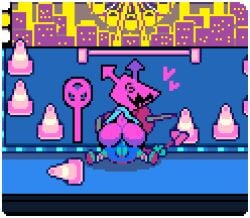 ambiguous_gender ambiguous_penetrated ambyu-lance animated anthro balls big_butt bouncing_balls bouncing_butt butt cowgirl_position deltarune digital_media_(artwork) duo from_front_position genitals heart_symbol male male/ambiguous on_bottom on_top open_mouth penetration penis pink_body pixel_(artwork) pixel_animation pookypalace sex tail undertale_(series) virovirokun