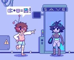 2boys amaruu anal anal_sex androgynous android animated antennae arm_cannon artist_request ass backsack balls ballsack blue_ears blue_tail claude_(amaruu) clothed cum cum_in_ass cum_inside cybernetics dubious_consent edit femboy femboy_on_femboy footwear forced gameplay_mechanics gay instant_loss legwear longer_than_10_seconds machine male male/male male_only mating_press mob_face musi_cassie original original_character penis pixel_animation pixel_art robonya robot sex shocked shoes shorter_than_30_seconds socks sound sound_edit sound_warning speech_bubble suprise_sex sweat tagme tail_wagging tailwag teleportation video visor wagging_tail weapon wink yaoi