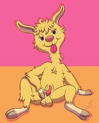 absurd_res anthro arousal bedroom_eyes camelid hi_res invalid_tag llama llama_llama llama_llama_(character) lobofeo male mama_llama mammal narrowed_eyes nude seductive solo