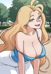ai_generated cleavage large_breasts loose_clothes public valentine_(derpixon)