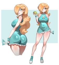 ass big_ass big_breasts big_butt big_thighs big_titties breasts choclo_draws clothing curvaceous curvaceous_female curvaceous_figure curvy curvy_figure curvy_hips female female_focus female_only long_hair looking_at_viewer mario_tennis nintendo princess_rosalina super_mario_bros. super_mario_galaxy yellow_hair