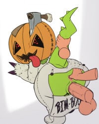 anal anal_fingering anthro anus axe balls bandai_namco butt clothing costume digimon digimon_(species) disembodied_hand disembodied_penis duo erection female female_penetrated fingering food for_a_head fruit genitals halloween halloween_costume headgear heart_eyes heart_symbol hi_res holidays human jack-o'-lantern male male/female male_penetrating male_penetrating_female mammal object_head onesie penetration penile penile_penetration penis penis_in_vagina plant pumpkin pumpkin_head pumpkinmon sex tail tail_grab tohtori_crow vaginal vaginal_penetration vulva