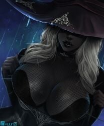 1girls big_breasts breasts busty busty_female cleavage elden_ring elden_ring_nightreign fishnet_clothing fishnets huge_breasts nyuunzi recluse_(nightreign) tits