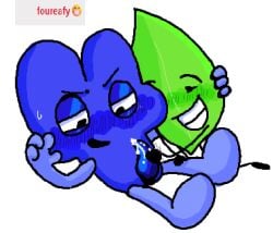 algebralien battle_for_dream_island battle_for_dream_island_again bfb bfdi bfdia cum four_(bfb) handjob leafy_(bfdi) object_shows stroking_penis tentacle_penis