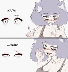 casato ellie_(casato) femcel goonette horny_expression naughty_face purple_hair