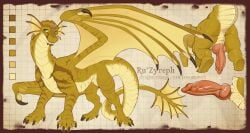 2026 anus butt claws digital_drawing_(artwork) digital_media_(artwork) dragon erection feet feral front_view genitals hi_res inno-sjoa male mythological_creature mythological_scalie mythology penis rear_view scales scalie simple_background smile solo standing tail teeth toes tongue wings
