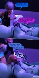 2koma 3d 3d_(artwork) big_penis cock_comparison cyberpunk cyberpunk:_edgerunners cyberpunk_(series) daz3d daz_studio flaccid flaccid_penis futa_is_bigger futa_is_smaller futa_on_futa futanari huge_cock imminent_sex kazkazuma lucyna_kushinada rebecca_(edgerunners) shocked shocked_expression