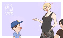 1girls 2boys black_hair blonde_hair blue_eyes blush brown_hair cheating cuckold disney female fix-it_felix littlemudcrab nipples_visible_through_clothing ntr open_mouth pregnant purple_background pussy pussy_juice sergeant_calhoun short_hair wet_pussy white_background white_border wreck-it_ralph