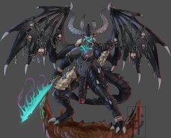 1futa 2021 3_toes 4_horns 6_horns absurd_res armlet armor balls be'lakor beckoning big_breasts big_horns big_penis big_wings black_scales black_tail blue_glow bone bracer breasts chains chaos_(warhammer) chaos_daemon claws daemon_prince demon demon_cock demon_futa digital_media_(artwork) futanari genderswap genitals glowing_blue_eyes glowing_eyes glowing_mouth glowing_runes glowing_sword grey_background gynomorph hanging_penis heid_(artist) hi_res horn huge_breasts huge_cock hung_futanari intersex long_tongue melee_weapon membrane_(anatomy) membranous_wings muscular muscular_gynomorph muscular_intersex nipple_chain nipple_piercing nipples penis penis_to_the_knees piercing ribbed_penis ring rule_63 skull skull_face solo spiked_glans sword tail thick_penis thick_thighs thigh_armor tongue tongue_out video_games warhammer_(franchise) warhammer_fantasy weapon wings