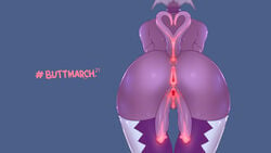 1futa alien anus ass ass_focus backpussy big_butt breasts buttmarch clitoris collar diphallia diphallism futa_only futa_sans_balls futanari herm hermaphrodite humanoid intersex multi_genitalia multi_penis penis penis_behind_legs purple_background purple_skin pussy pussy_gap rear_view solo tail tailbox thighhighs unusual_genitalia writing