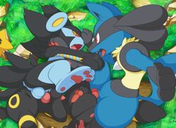 absurd_res anal anal_sex animal_genitalia animal_penis canid canine canine_penis eeveelution felid feline genitals group group_sex hi_res lucario luxray male male/male mammal nintendo penetration penis pokemon pokemon_(species) sex tricksta umbreon video_games