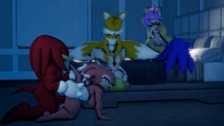 2_tails 3boys 3d 3d_(artwork) 3girls alien alien_girl alternate_version_available amy_rose anthro anthro_on_anthro blue_body blue_hair closed_eyes cosmo_the_seedrian cowgirl_position doggy_style echidna female fox furry gloves group group_sex hair hedgehog interspecies knuckles_the_echidna male male/female miles_tails_prower multi_tail orange_body orange_hair orgy pink_body pink_hair plant plant_girl red_body red_hair seedrian sega sex shade_the_echidna sonic_(series) sonic_chronicles:_the_dark_brotherhood sonic_the_hedgehog sonic_the_hedgehog_(series) sonic_x sonicthebitch source_filmmaker straight team_sonic white_body