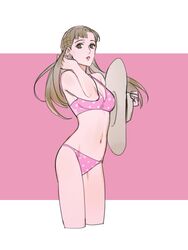 1girls artist_request bikini blue_eyes breasts brown_hair female human jojo's_bizarre_adventure jojolion kiyomi_kujo light-skinned_female light_skin lipstick long_hair looking_at_viewer milf sun_hat