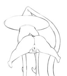 2019 anthro ass clothing female genitals hair hat hatterene headgear headwear humanoid inkoart long_hair monochrome nintendo nude pokémon_(species) pokemon pokemon_(species) presenting presenting_pussy pussy rear_view shortstack simple_background sketch slightly_chubby solo spread_legs spread_pussy spreading thick_thighs video_games white_background wide_hips