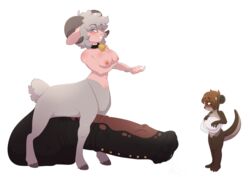 absurd_res anthro arms_under_breasts auburn_hair balls beckoning big_(disambiguation) big_balls big_breasts big_penis bodily_fluids bovid bovid_taur breasts brown_body brown_fur caprine caprine_horns caprine_taur centaur condom cum duo female fluffymommabear fur genital_fluids genitals gesture hair herm hi_res huge_balls huge_cock hyper hyper_balls hyper_genitalia hyper_penis iemier intersex intersex/intersex larger_herm larger_intersex lexy_the_sheep_taur lutrine mammal mammal_taur mustelid nervous_sweat penis precum ram_horns sexual_barrier_device sheep sheep_taur size_difference smaller_intersex smug smug_face smug_grin sweat sweatdrop taur white_hair yellow_eyes