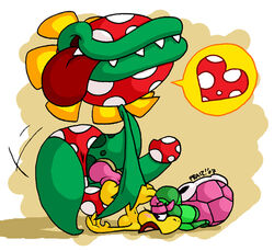 2007 blush cute dendrophilia koopa koopa_troopa kylie_koopa male mario_(series) mario_and_luigi_(series) nintendo petey_piranha piranha_plant plant plant_humanoid praiz smooth_skin turtle