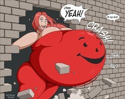 clothed cosplay criticalvolume female female_only human kool-aid mascot obese obese_female solo tagme what