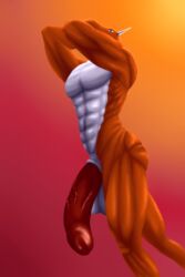 anthro huge_balls huge_cock magma_dragoon muscular_male solo_male