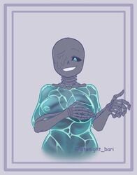 alternate_universe animated_skeleton breast_squish breasts dreamtale ectobody ectobreasts ectoplasm female inverted_nipples latenight_bari nightmare_sans nightmare_sans_(fan_character) rule_63 sans sans_au skeleton undertale undertale_au