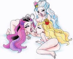 apple_white cum cum_heart cumshot darling_charming eronimbus ever_after_high futa_on_female futanari nude raven_queen tagme