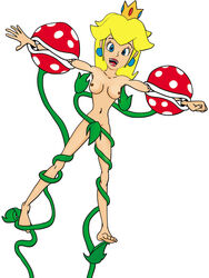 female leaf_censor mario_(series) nintendo piranha_plant princess_peach tickling tickling_armpits tickling_feet vines