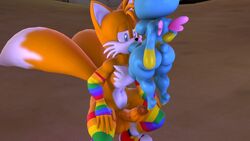 3d 3d_(artwork) black_nose blue_body chao_(sonic) fellatio fox furry futa_on_male futanari gynomorph gynomorph/male intersex intersex/male lolko male multi_tail open_mouth oral orange_body sonic_(series) tails white_body