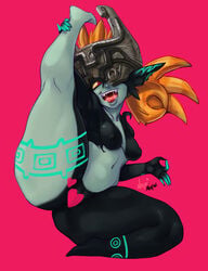 <3_censor <3_eyes 2020 5_fingers absurd_res bodily_fluids breasts censored fangs fat female fingers genitals gesture heart hi_res holding_leg huge_hips humanoid imp imp_midna looking_at_viewer midna nagainosfw navel nintendo nipple_outline nude ok_sign open_mouth open_smile overweight pink_background pussy raised_leg red_eyes saliva signature simple_background smile solo spread_legs spreading teeth the_legend_of_zelda thick_thighs twili twilight_princess video_games wide_hips