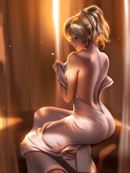 1girls blonde_female breasts female female_only final_fantasy final_fantasy_xv gold_hair liang_xing lunafreya_nox_fleuret naked solo