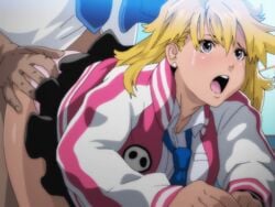 animated blonde_hair body_control clothed_sex doggy_style miniskirt nighthawk_(circle) open_mouth panties questionable_consent rape sex tears tie