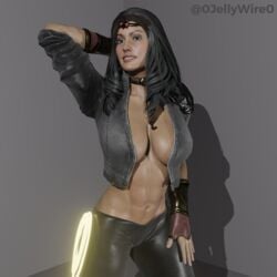 0jellywire0 1girls 3d amazon armor blender brown_hair busty dc dc_comics diana_prince female female_only injustice_2 justice_league lasso olive_skin solo superheroine wonder_woman wonder_woman_(injustice) wonder_woman_(series)