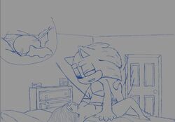 1boy 1girls anthro anthro_penetrating anthro_penetrating_human biped bodily_fluids cum emma_(hedgehogblue02) eulipotyphlan female female_human genital_fluids hedgehog hedgehogblue02 hi_res human human_on_anthro human_penetrated interspecies male male/female male_anthro mammal mobian_(species) monochrome nipples penetration penile penile_penetration penis penis_in_pussy plantigrade pubes rough_sketch sega sonic_(series) sonic_the_hedgehog sonic_the_hedgehog_(film) sonic_the_hedgehog_(series) straight vaginal_penetration