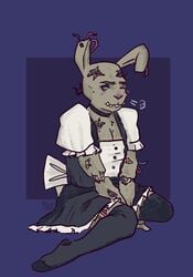 five_nights_at_freddy's flustered maid male male_only soft solo solo_male springtrap springtrap_(fnaf)