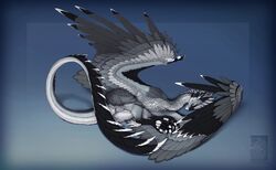 2021 digital_media_(artwork) dragon feathered_dragon feathered_wings feathers female feral hi_res horn keltaan looking_at_viewer simple_background smile solo wings wyvern