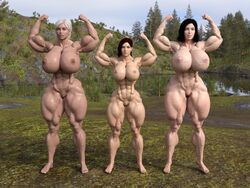 3d 3demigodz artist_request big_breasts bimbo feet female_bodybuilder flexing muscular muscular_female naked nude_female tagme