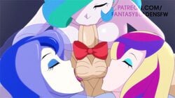 1boy 3girls animated ball_lick ball_sucking balls blowjob closed_eyes collaborative_fellatio dean_cadance double_ball_sucking equestria_girls erection fantasyblade fellatio female friendship_is_magic harem human humanized licking_testicles long_hair male male/female multiple_females multiple_girls my_little_pony nude oral oral_penetration penis penis_in_mouth princess_cadance_(mlp) princess_celestia_(mlp) princess_luna_(mlp) principal_celestia straight sucking_testicles teamwork triple_fellatio vice_principal_luna