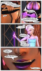 2girls 3d ass big_ass blonde_hair blue_eyes breasts busty clothing comic crossover dialogue disney dress elsa_(frozen) english_text female final_fantasy final_fantasy_x frozen_(film) hips hourglass_figure large_ass large_breasts legs light-skinned_female light_skin lingerie lips lipstick lordaardvark lulu_(final_fantasy) markings mature mature_female page_6 platinum_blonde_hair queen royalty source_filmmaker speech_bubble square_enix text thick_legs thick_thighs thighs voluptuous white_hair wide_hips