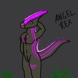 1girls angel_rex anthro bioluminescence dinosaur female female_only jurassic_park jurassic_world jurassic_world_alive jurassic_world_camp_cretaceous naked parasaurolophus parasaurolophus_lux