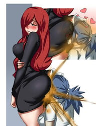 2girls big_butt blue_hair enjoying_farts face_mask facemask fart fart_cloud fart_fetish fart_sniffing farting farting_in_face holding_arm huge_ass lazei looking_back looking_pleasured mask medical_mask mouth_mask nurse parasoul red_hair skullgirls thick_thighs valentine_(skullgirls)