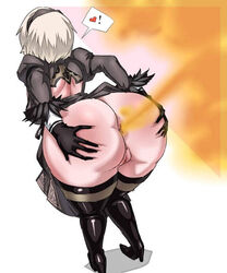 alternate_version_available alternate_view anus asshole big_butt bottom_heavy curvaceous curvy dirty fart fart_cloud fart_fetish farting filth filthy gas gassy holding_butt huge_ass lazei nier:_automata rear_view robot robot_girl smelly spreading_ass spreading_cheeks thick_thighs voluptuous yorha_2b