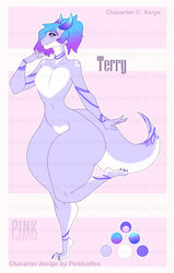 anthro design digital_media_(artwork) dragon hair karps kobold pastel pinkkatfox scalie terry_(pinkkatfox) thick_thighs wide_hips