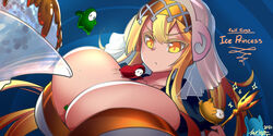 2021 blonde_hair breasts cleavage fall_guys gigantic_breasts huge_breasts princess_(zerion) tagme yellow_eyes zerion