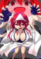 another_kung_fu_girl big_breasts cleavage cute dai_fuku m.u.g.e.n mischievous red_eyes red_hair smile